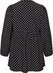 Tunique &agrave; pois avec ligne empire et coupe &eacute;vas&eacute;e, Noir, Packshot image number 1