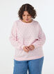 Strickbluse mit kleinen Punkten, Pink, Model image number 0