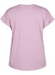 T-shirt &agrave; manches courtes en m&eacute;lange de coton, Mauve, Packshot image number 1