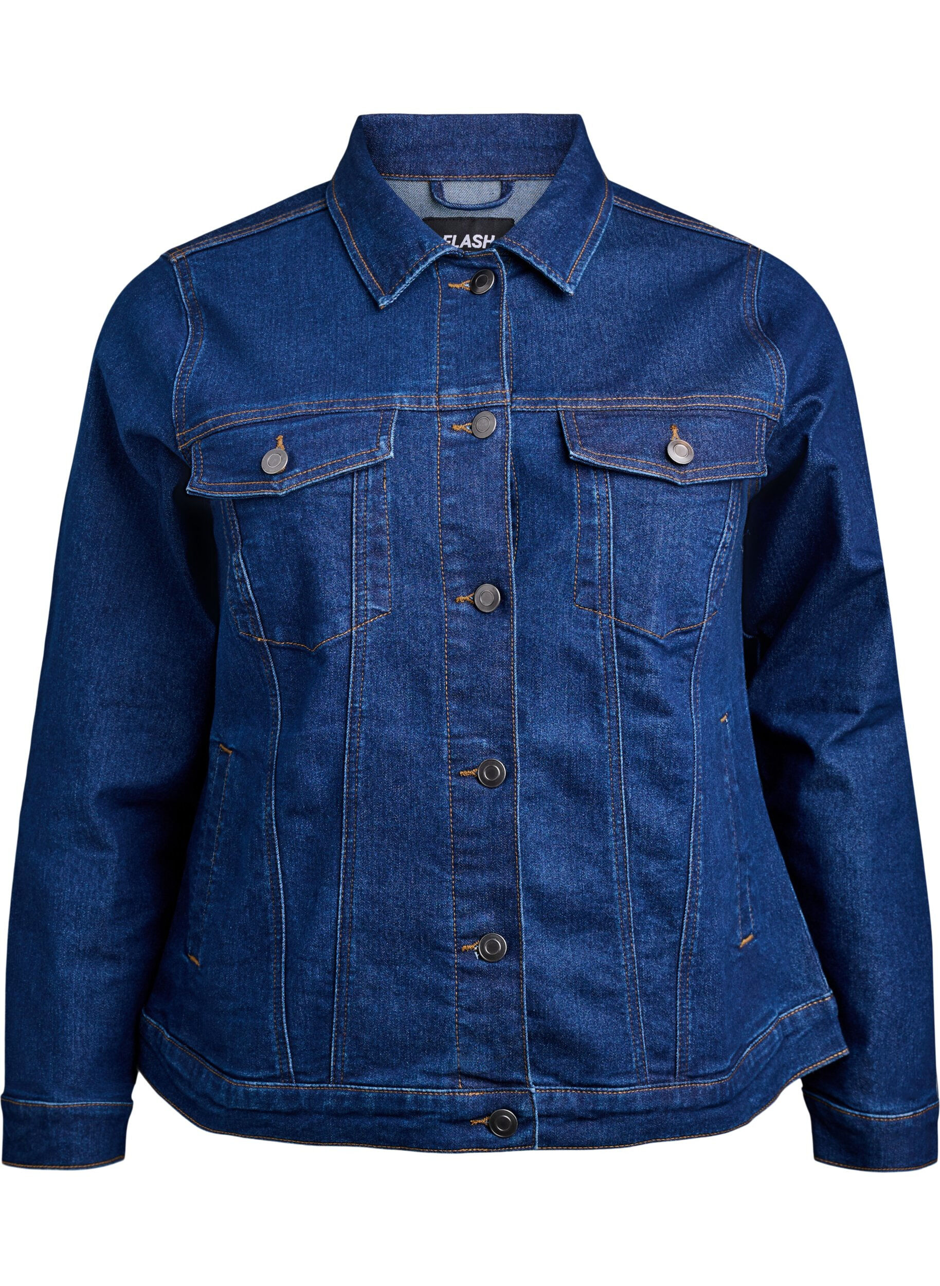 Zizzi FLASH - Denim-Jacke aus elastischer Baumwollmischung, Blau, Packshot image number 0