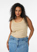 Gestreiftes Tanktop mit Rippenstruktur, Gelb, Model image number 0