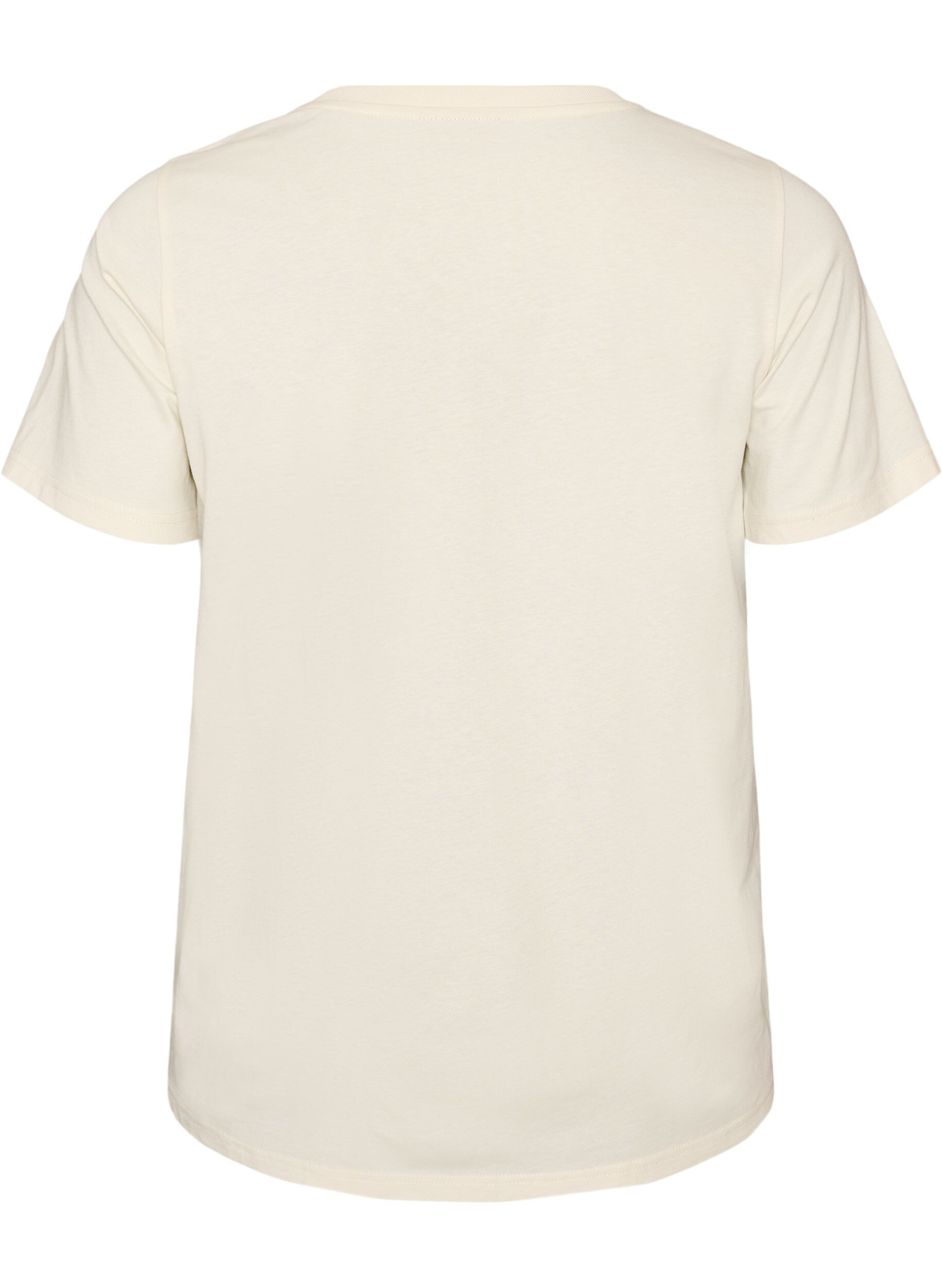 ZizziT-shirt en coton avec imprim&eacute;, Vanille, Packshot image number 1