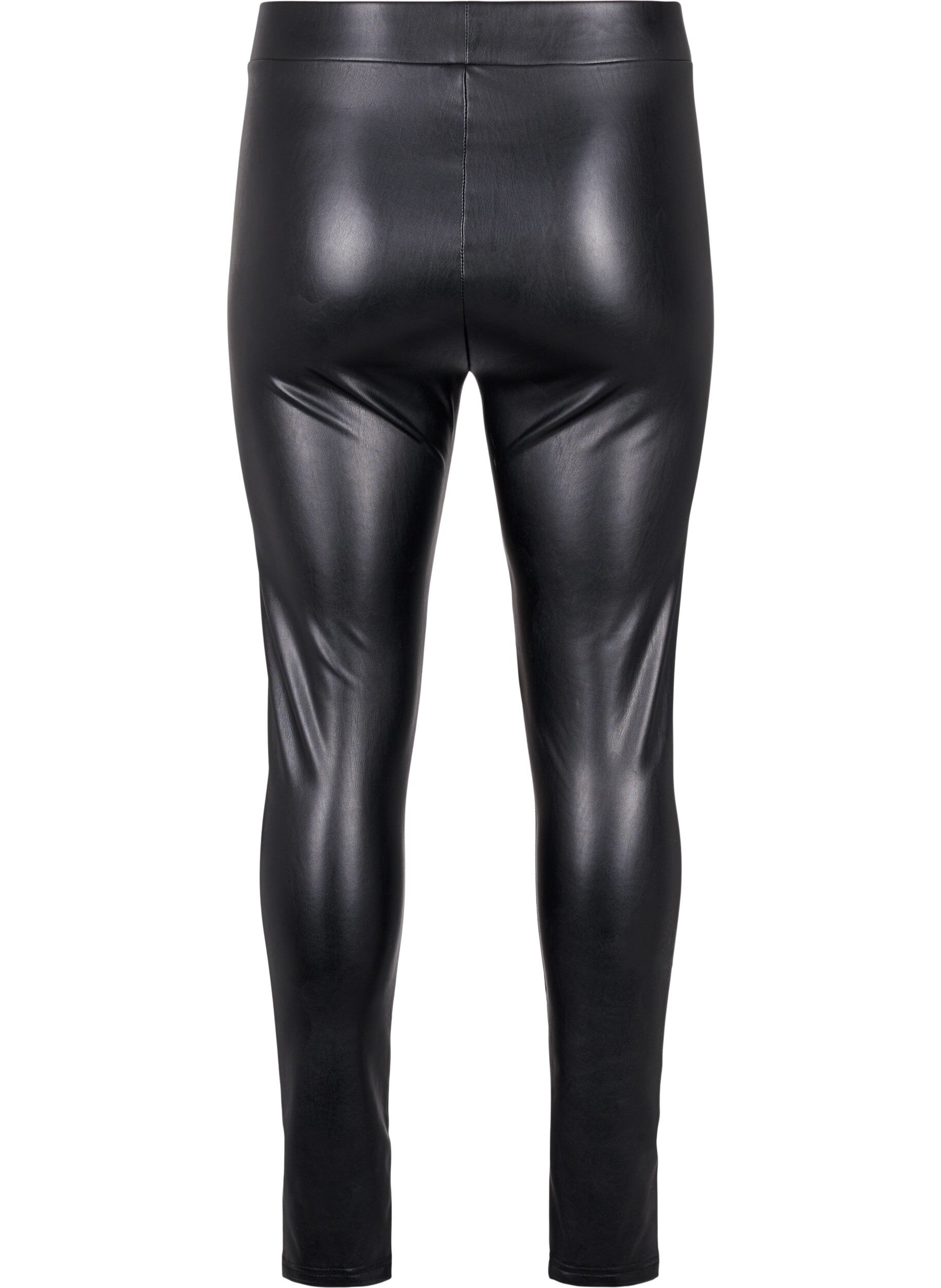 Zizzi Beschichtete Leggings mit geb&uuml;rsteter Innenseite, Schwarz, Packshot image number 1