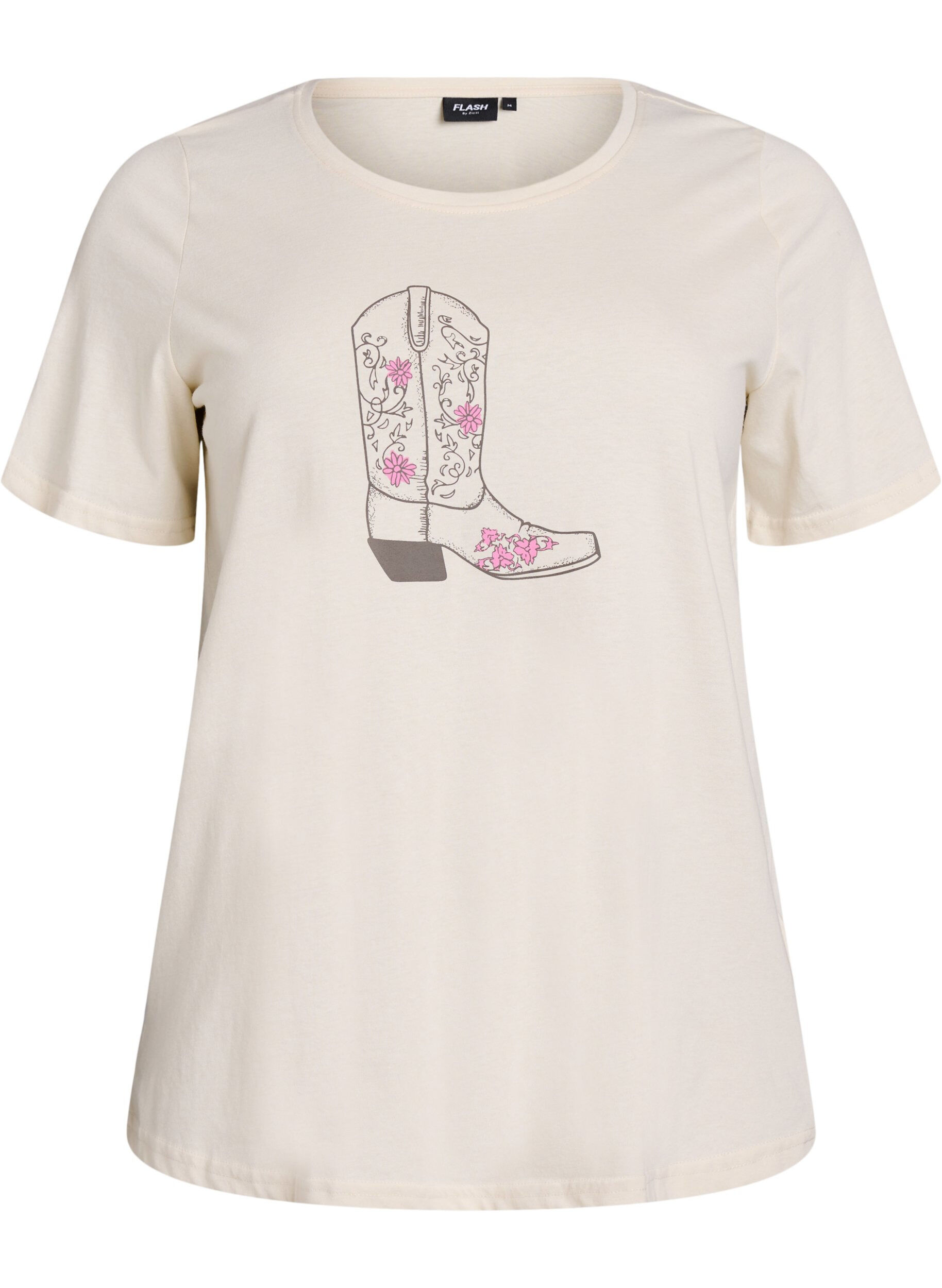 ZizziT-shirt imprim&eacute;, Vanille, Packshot image number 0