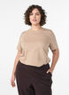Basic T-Shirt aus Baumwolle mit Rundhalsausschnitt, Beige, Model image number 0