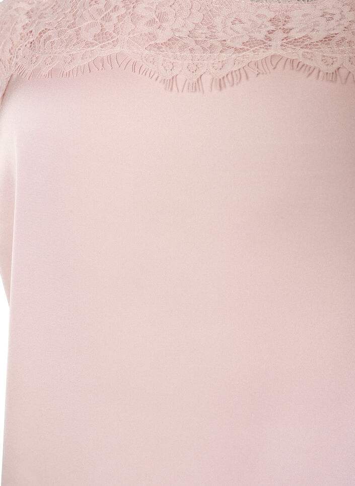 Haut long en satin bord&eacute; de dentelle, 9990, Packshot image number 2