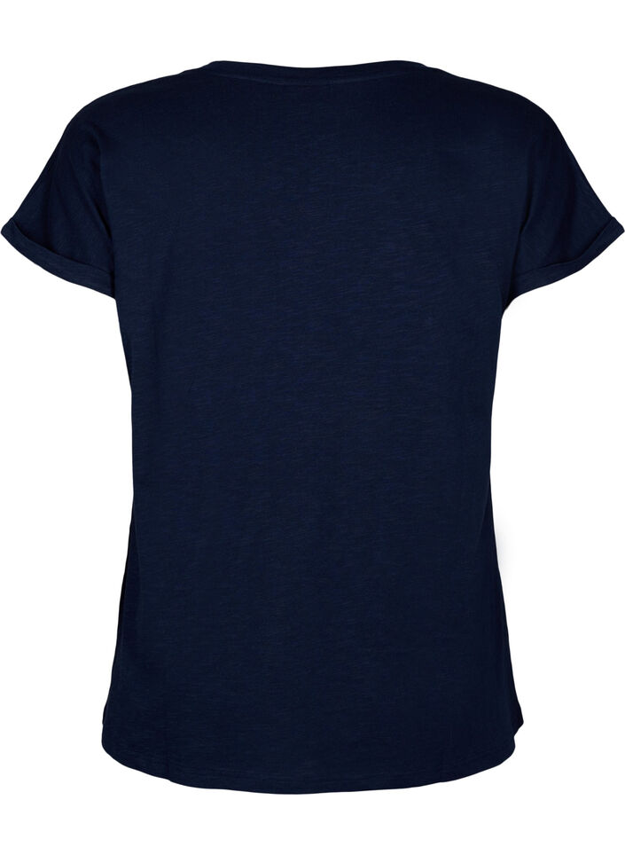 Bedrucktes T-Shirt aus Bio-Baumwolle, N.Sky w. White Print, Packshot image number 1