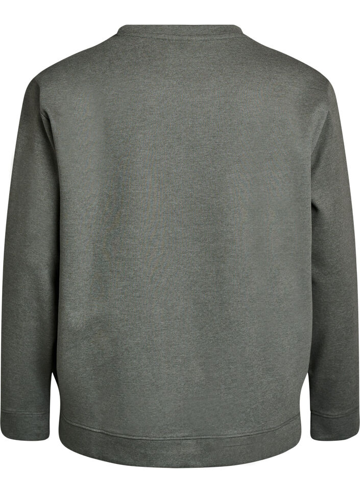 Sweat-shirt &agrave; col ras du cou, Vert, Packshot image number 1