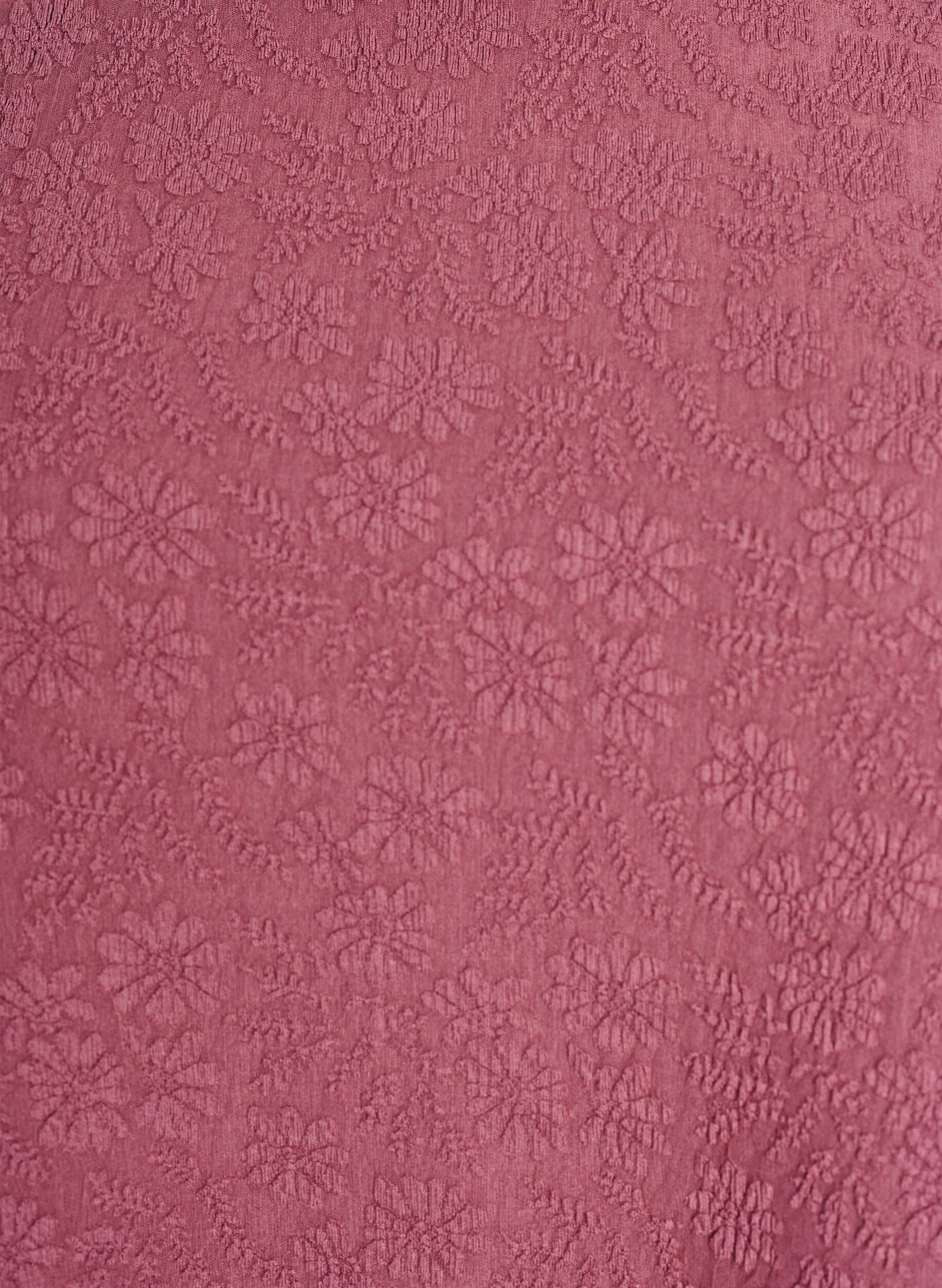 Zizzi Strukturierte Bluse mit kurzen &Auml;rmeln, Rot, Packshot image number 2