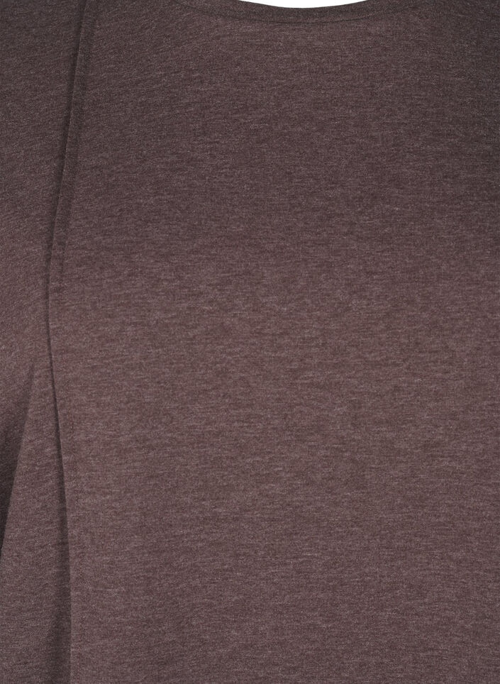 Chemisier ample en jersey et à détails de couture, Marron, Packshot image number 2