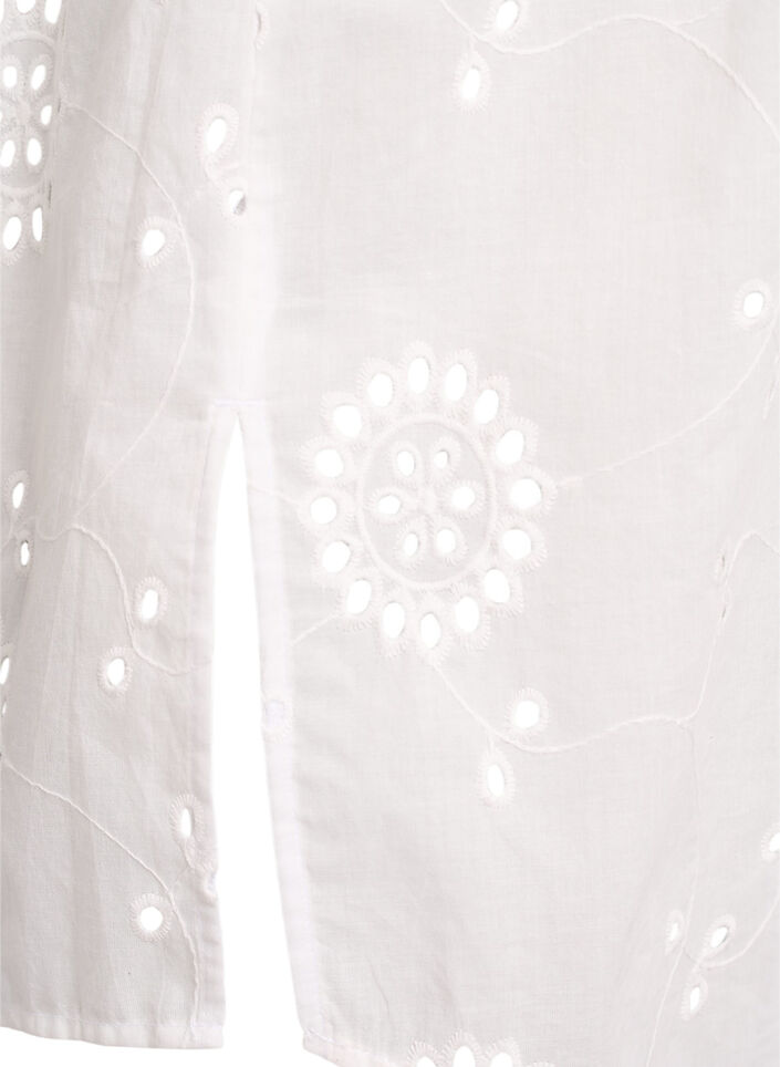 Tunique en coton avec broderie anglaise, Blanc, Packshot image number 3