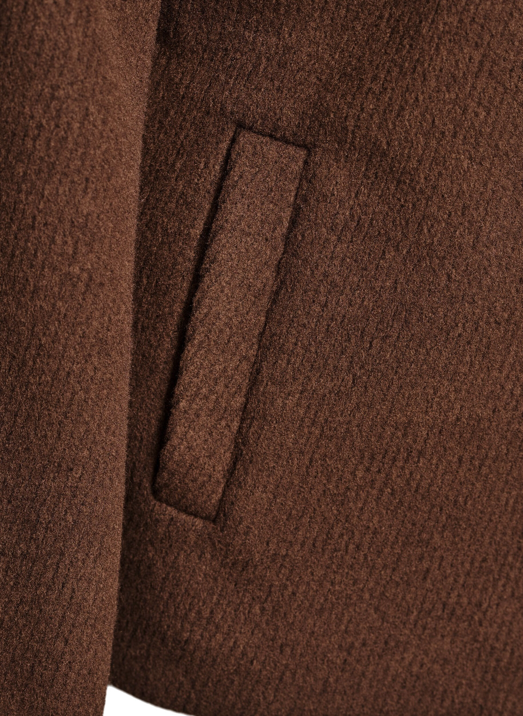 Zizzi Veste courte avec col et boutons recouverts de tissu, Marron, Packshot image number 3