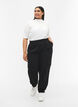 Cropped Cargohose mit verstellbarem Gummizug, Black, Model image number 0