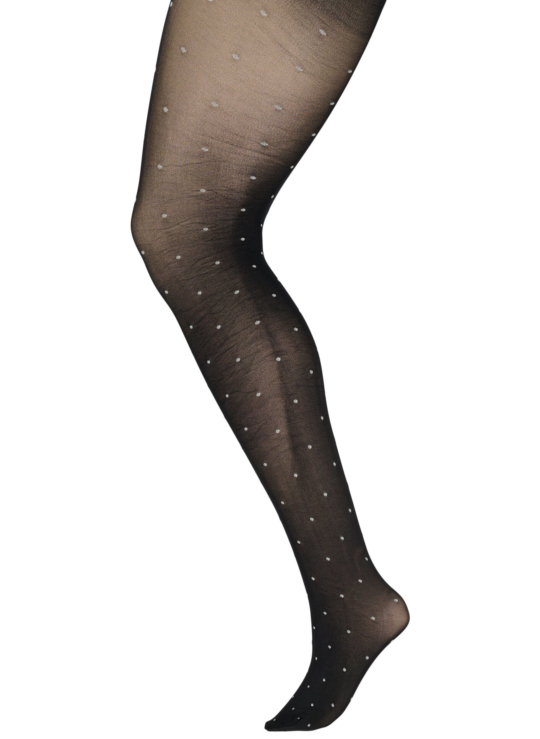 Zizzi 70 Denier Strumpfhosen mit Punkten, Black w. Dot, Packshot image number 0