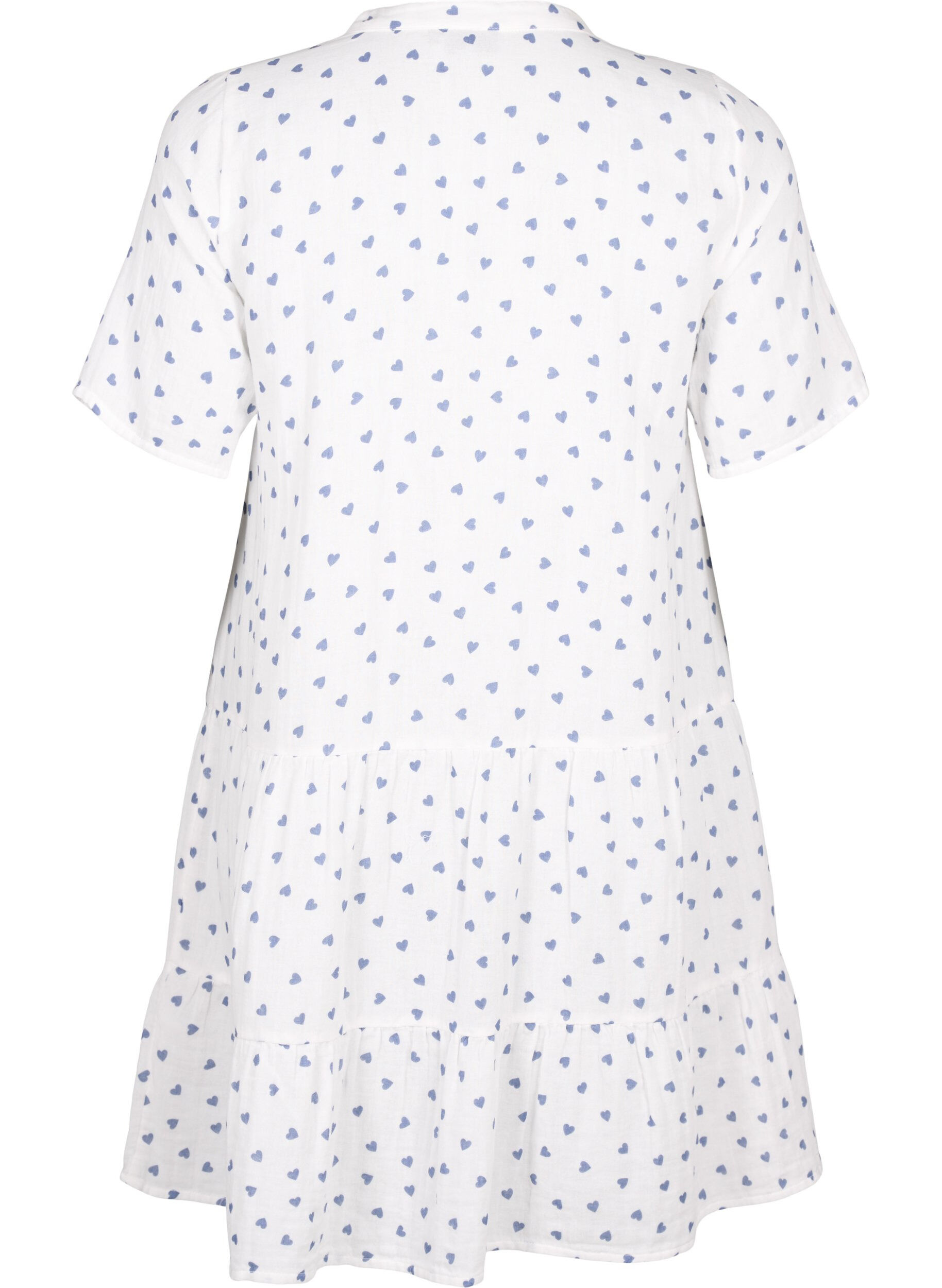 Zizzi Baumwollkleid mit Herzprint, Bright White Heart, Packshot image number 1