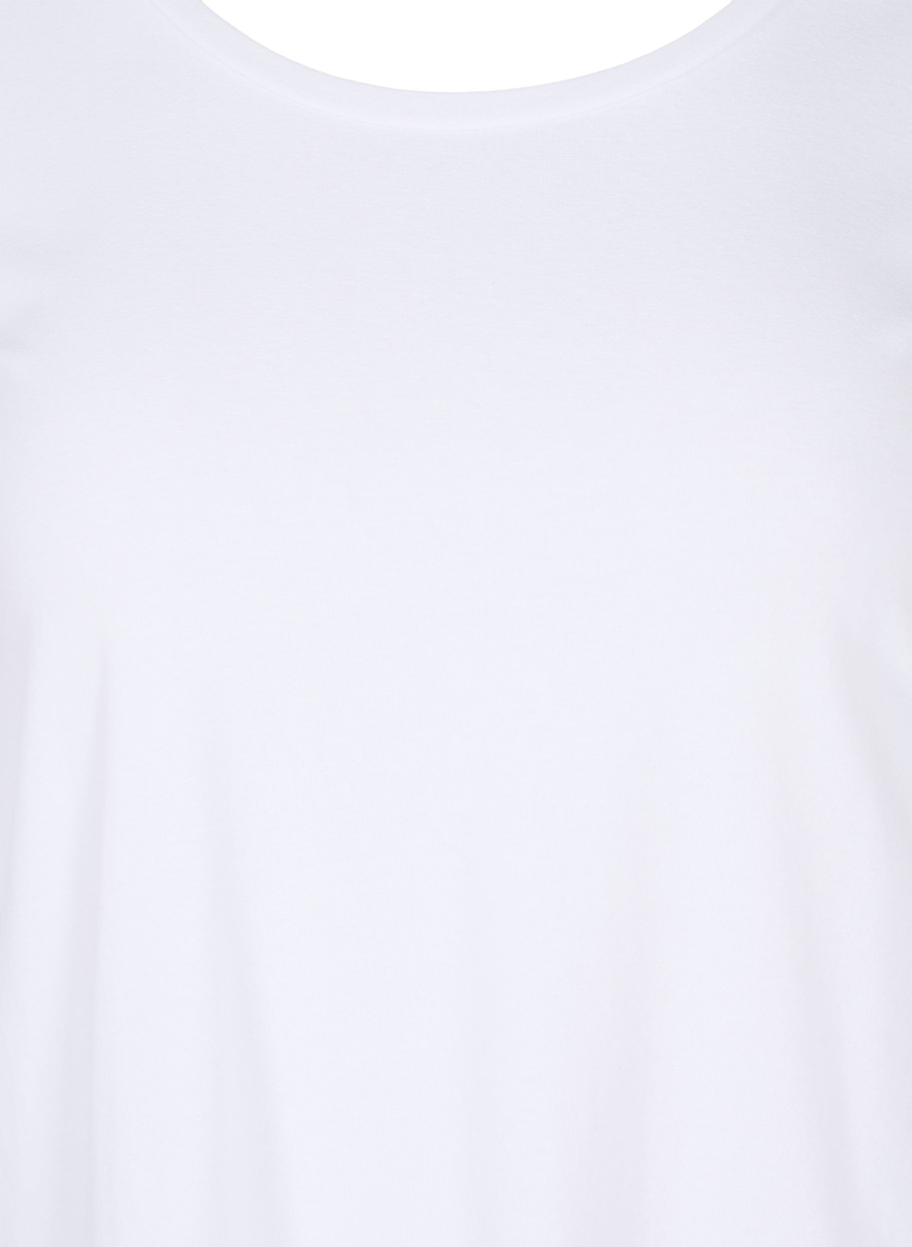 Zizzi Basic T-Shirt mit 3/4-&Auml;rmeln, Bright White, Packshot image number 2