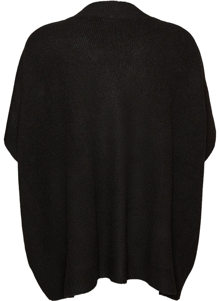 Cardigan ouvert sur le devant &agrave; manches larges, Noir, Packshot image number 1