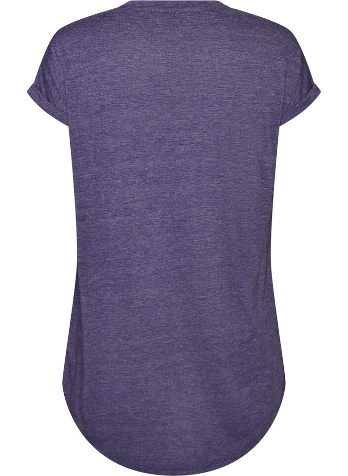 Chemise de nuit &agrave; manches courtes avec imprim&eacute; de texte, Violet, Packshot image number 1