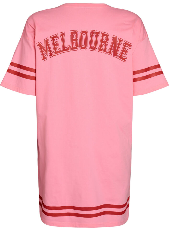 Kurzes T-Shirt-Kleid mit sportlichen Details, Pink, Packshot image number 1