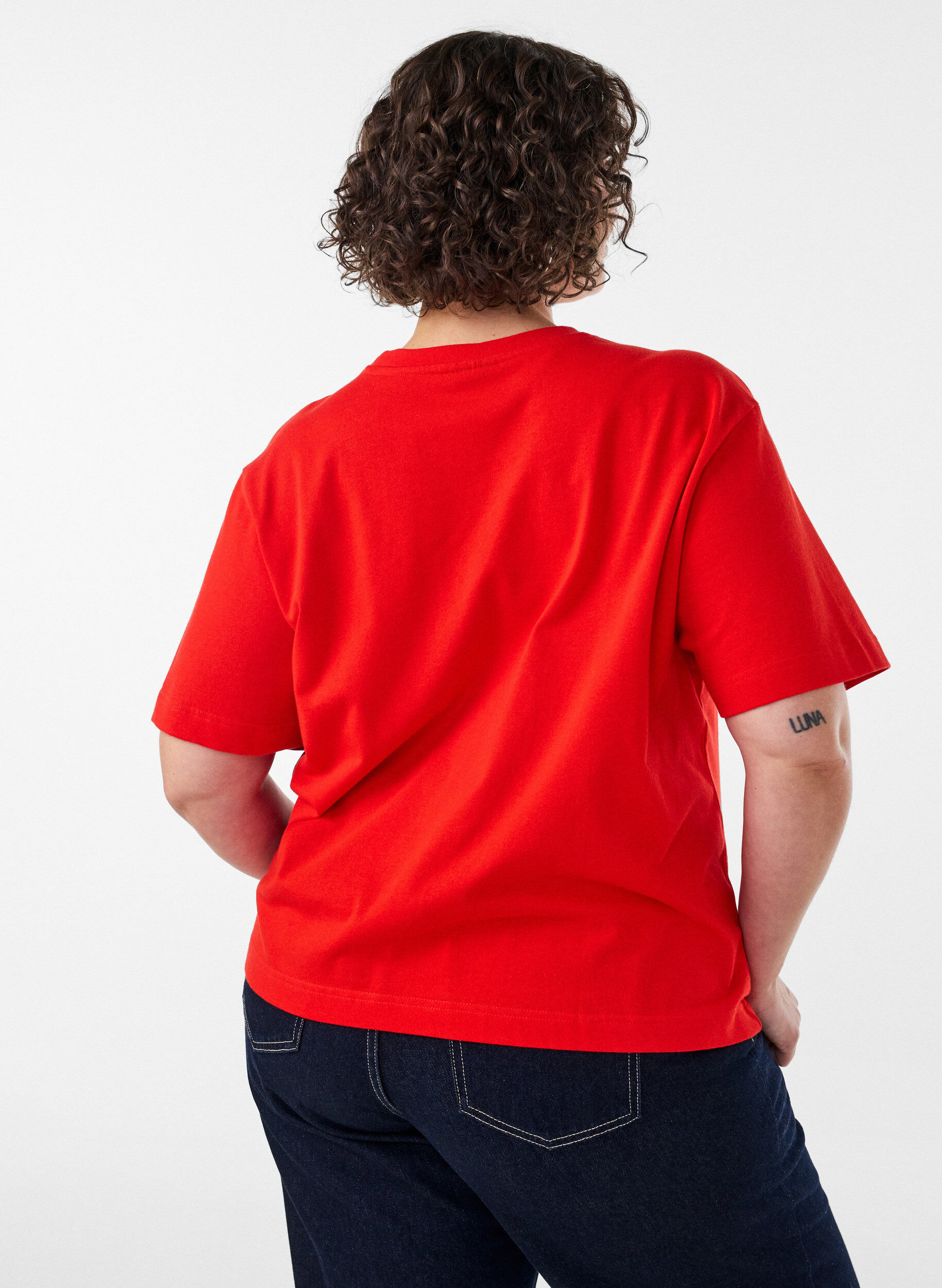 ZizziT-shirt coupe boxy en coton, 0942, Model image number 2