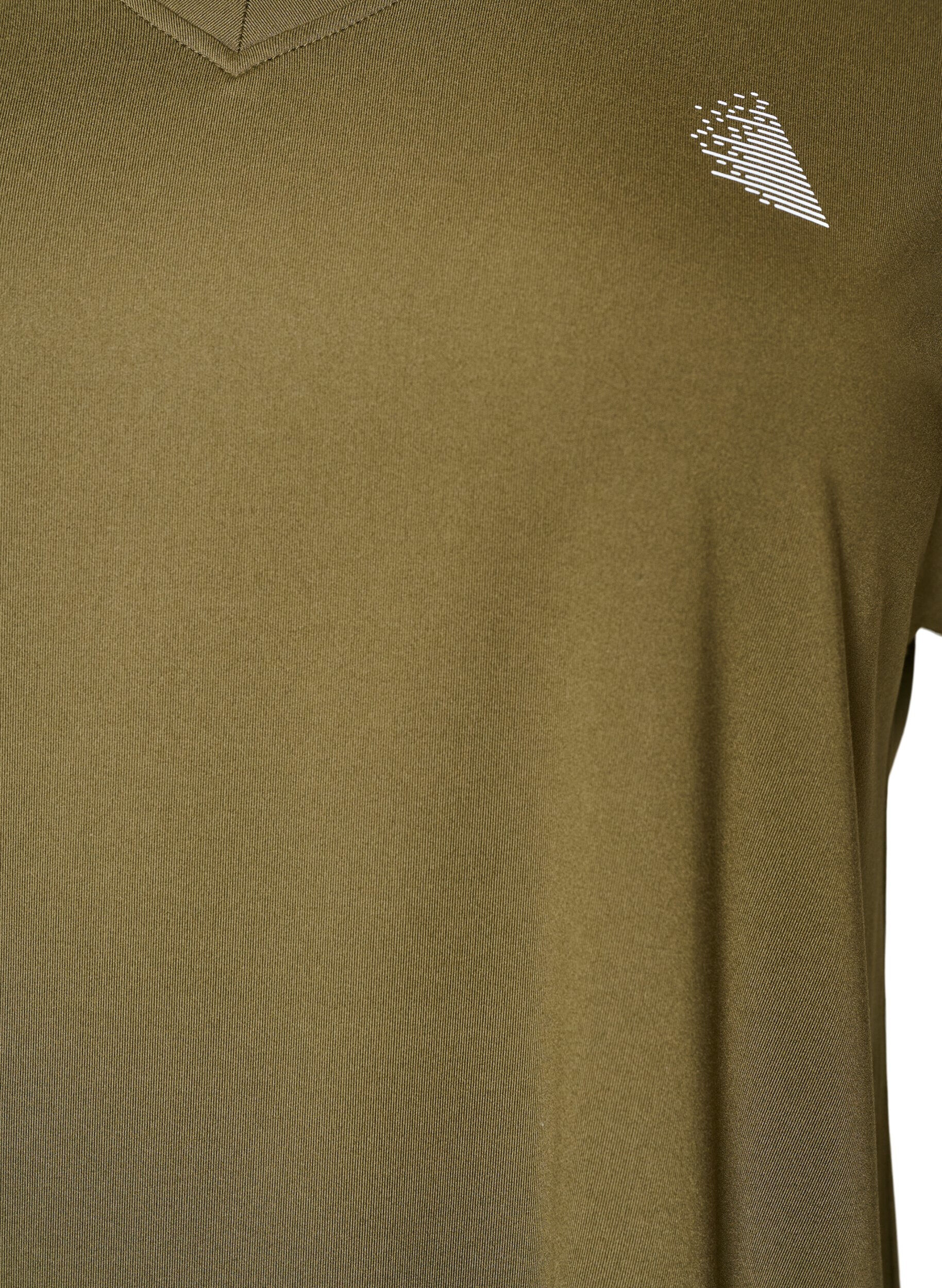 ZizziT-shirt de sport &agrave; manches courtes avec col en V, Vert, Packshot image number 2