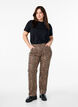 Leopard Jeans mit normaler Taille, Braun, Model image number 0