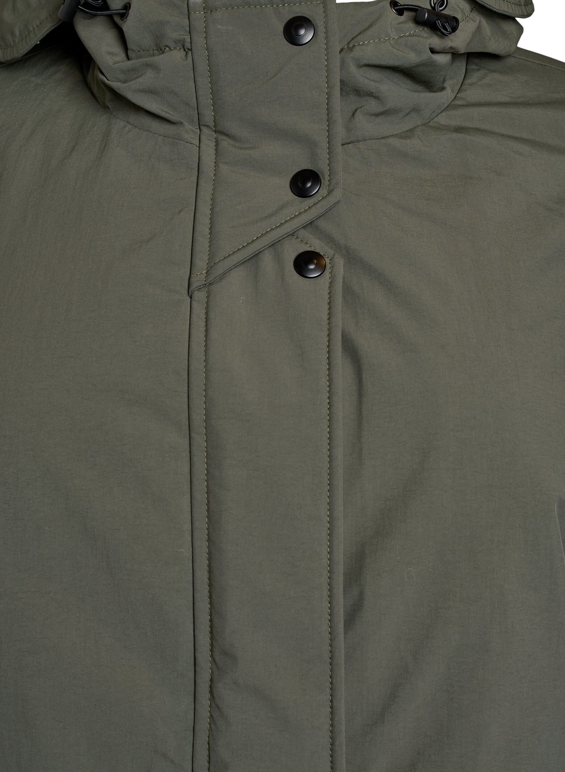 Zizzi Parka avec capuche et taille r&eacute;glable, Vert Kaki, Packshot image number 2