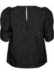 Blouse jacquard avec d&eacute;tails scintillants et manches bouffantes, Noir, Packshot image number 1