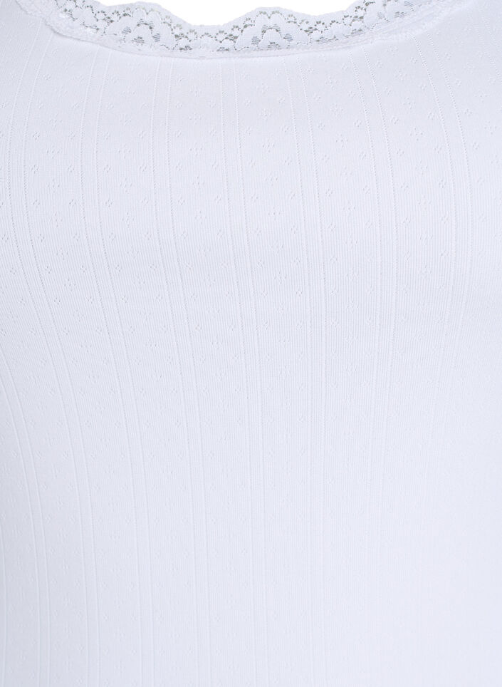 Tanktop mit Spitzen und Lochstickerei, Wei&szlig;, Packshot image number 2