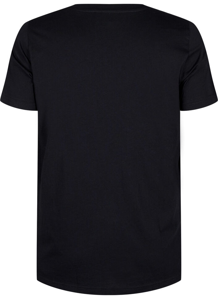 T-Shirt aus Baumwolle mit Strass-Motiv, Black w. Dream, Packshot image number 1