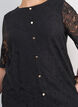 Blouse en dentelle avec boutons d&eacute;coratifs, Noir, Model image number 3
