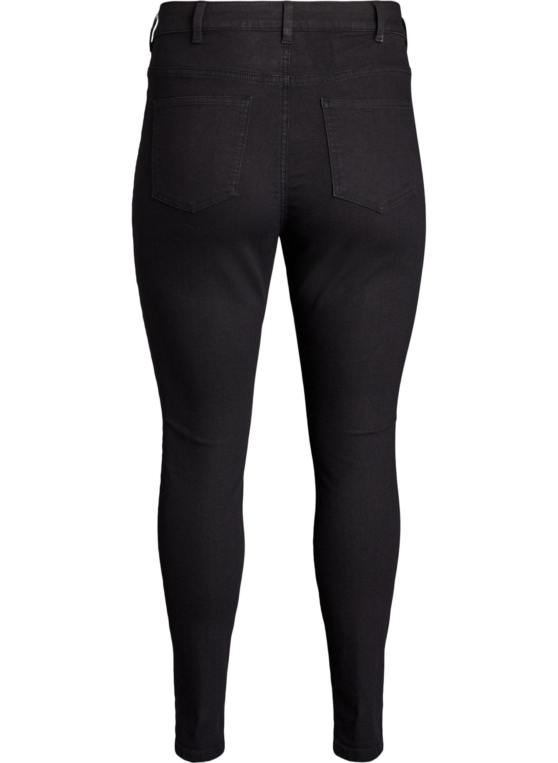 ZizziAmy Super Slim Fit Jeans mit hoher Taille, Schwarz, Packshot image number 1
