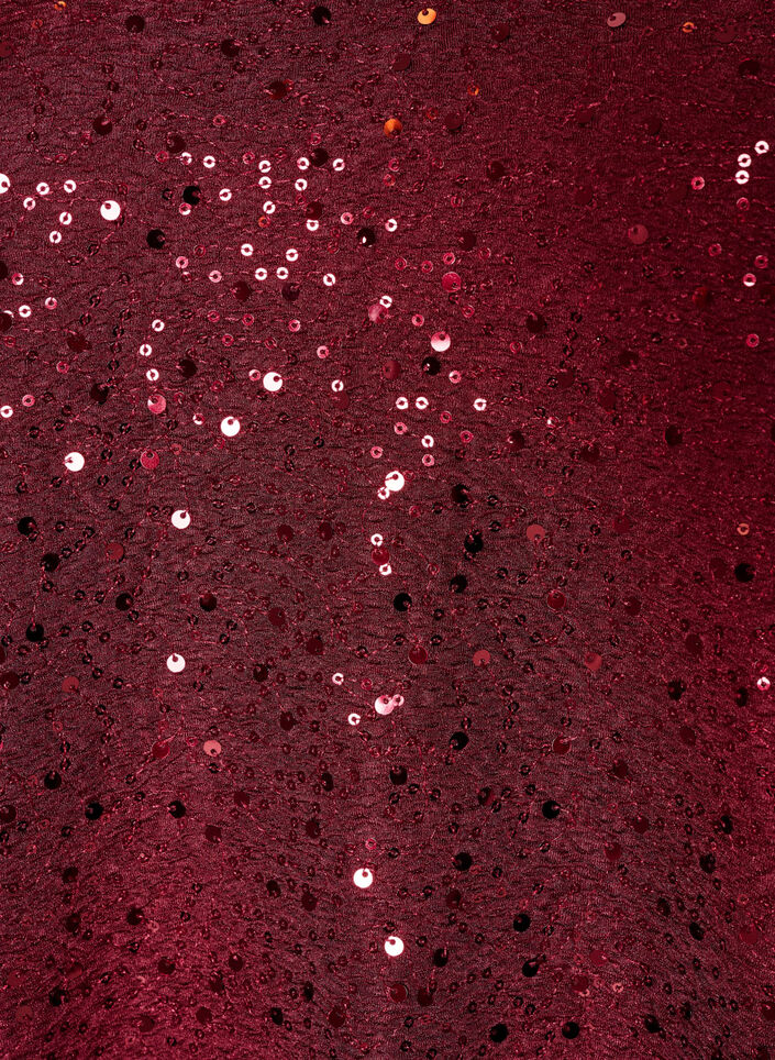 Blouse &agrave; sequins avec manches ballon, Bordeaux, Packshot image number 2