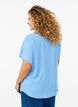 Bluse mit kurzen &Auml;rmeln und einem Rundhalsausschnitt, Blau, Model image number 2