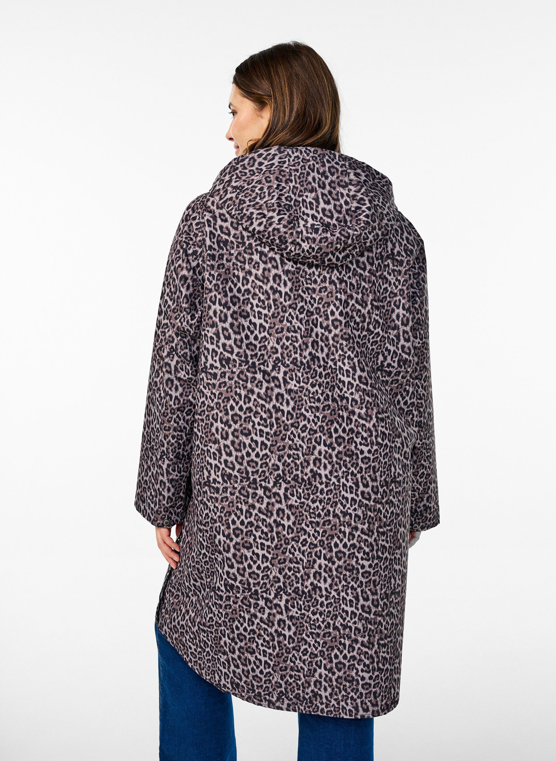 ZizziRegenjacke mit Taschen und Kapuze, Braun, Model image number 2