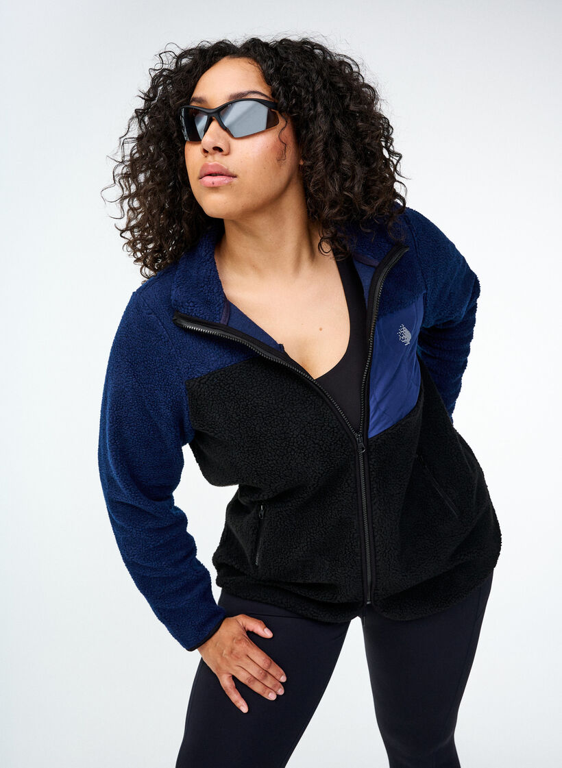 Teddyjacke mit Farbblock, Night Sky comb., Image image number 1