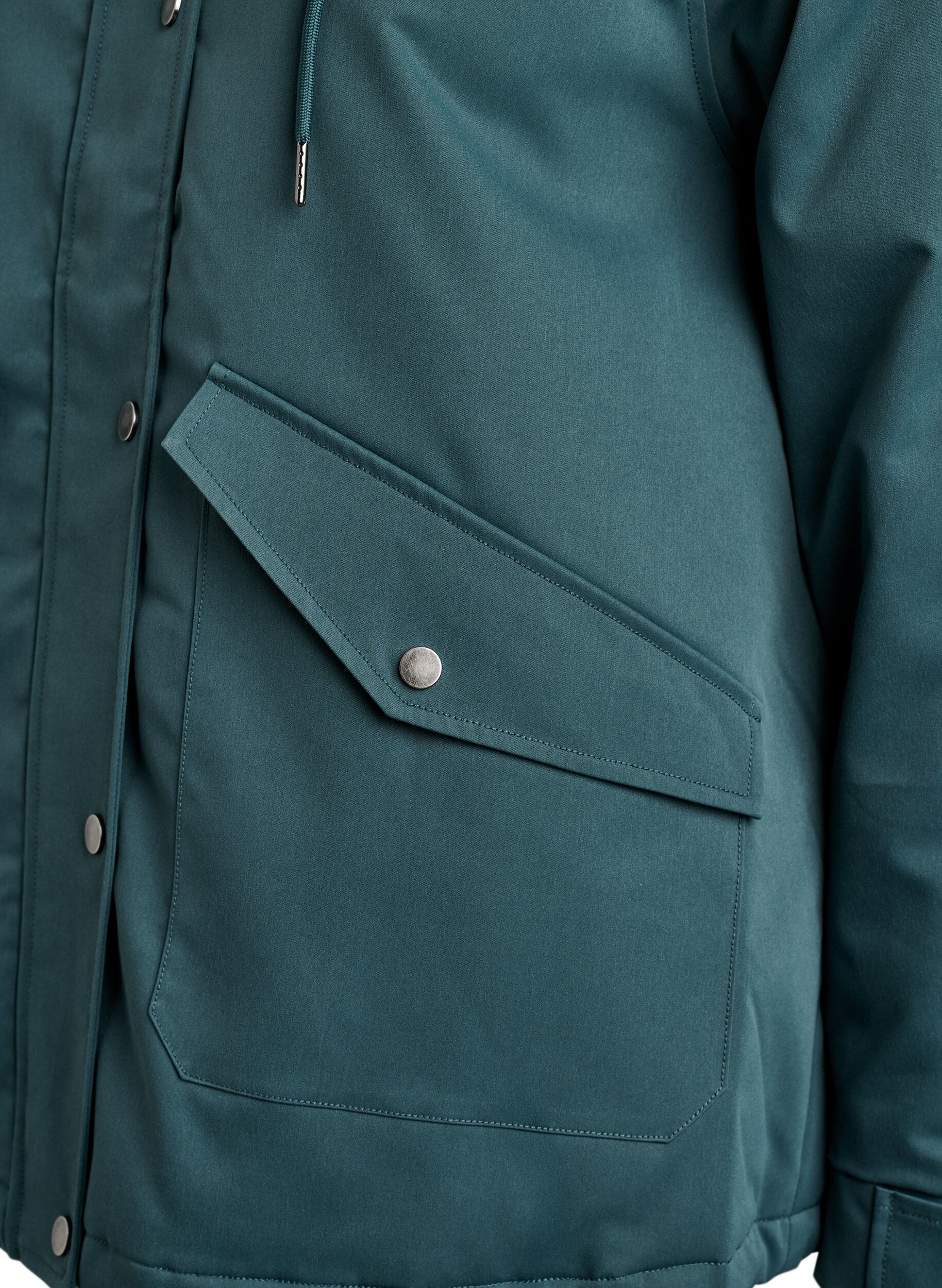 ZizziGepolsterter Parka mit einer abnehmbaren Kapuze, Gr&uuml;n, Packshot image number 3