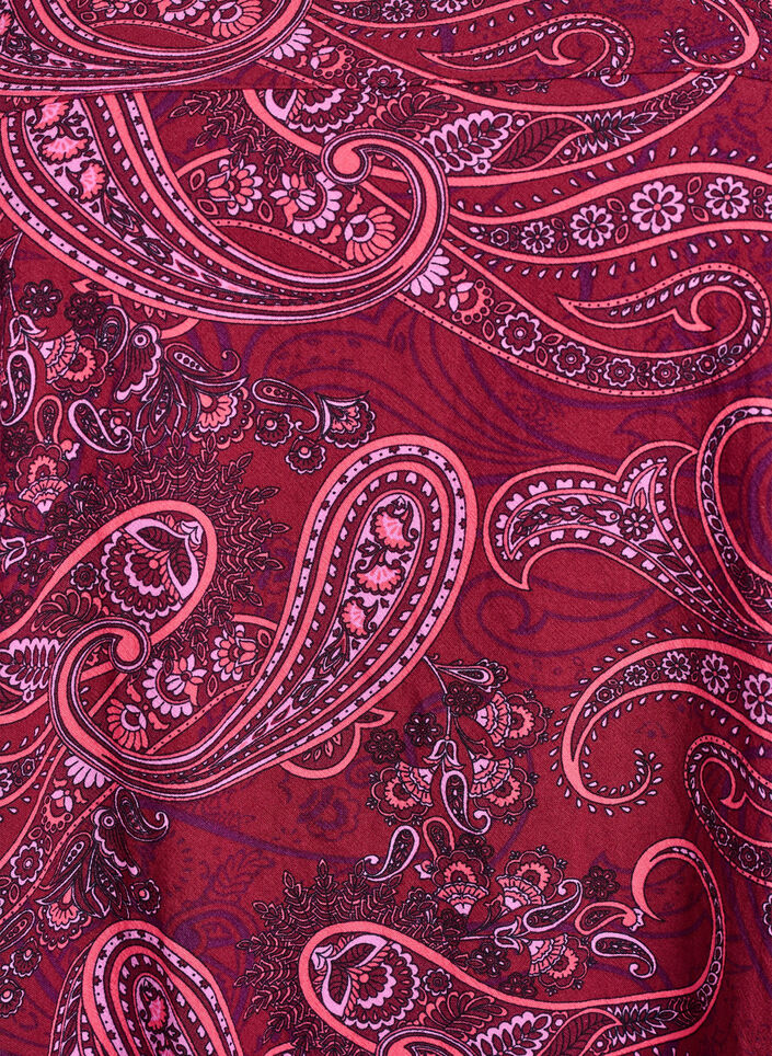 Kurz&auml;rmliges Baumwollkleid mit Print, Rot, Packshot image number 2