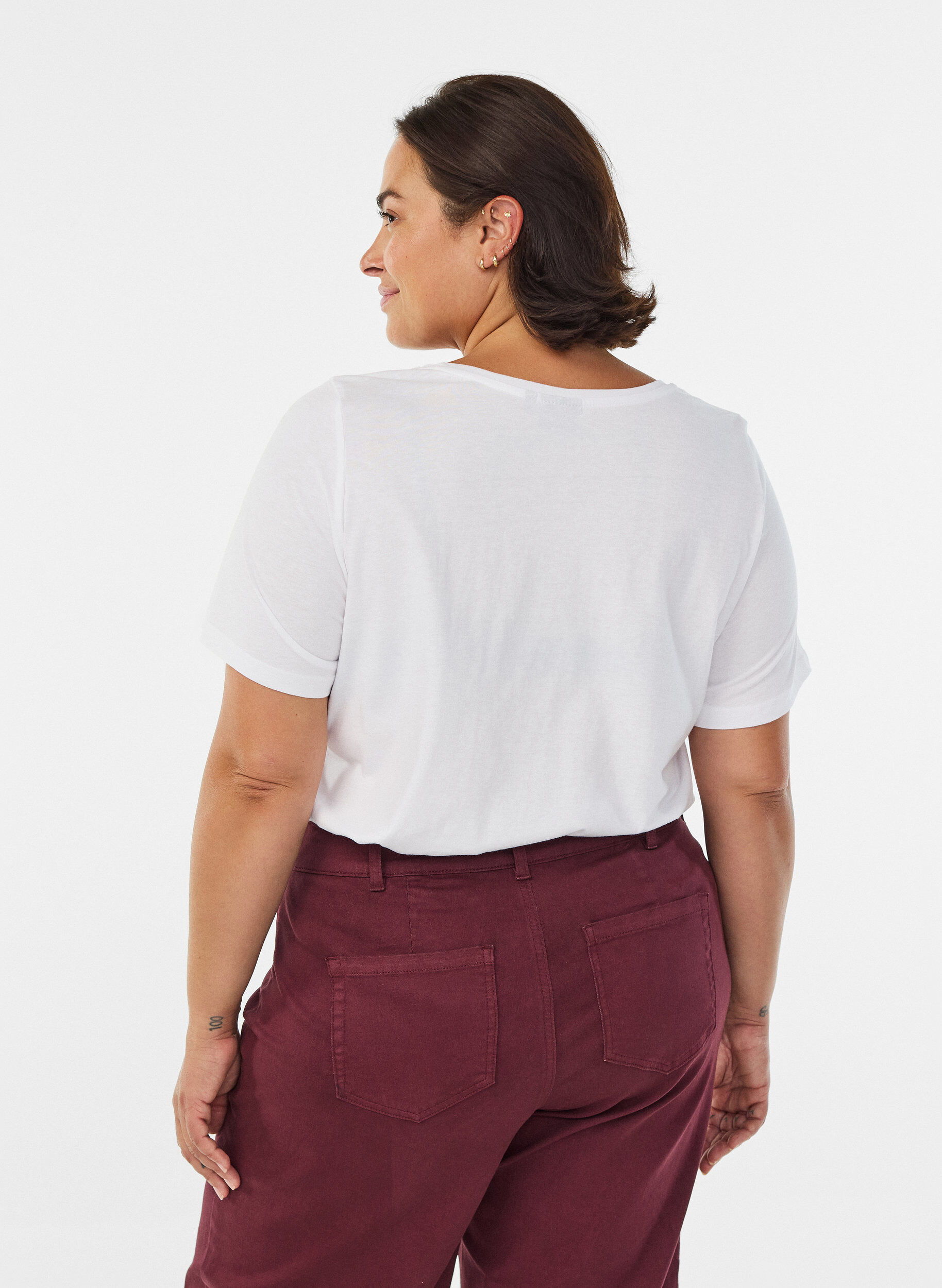 Zizzi FLASH - T-shirt imprim&eacute;, Blanc, Model image number 2