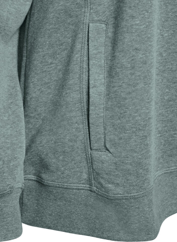 FLASH - Sweat &agrave; col montant et poches, Vert, Packshot image number 3