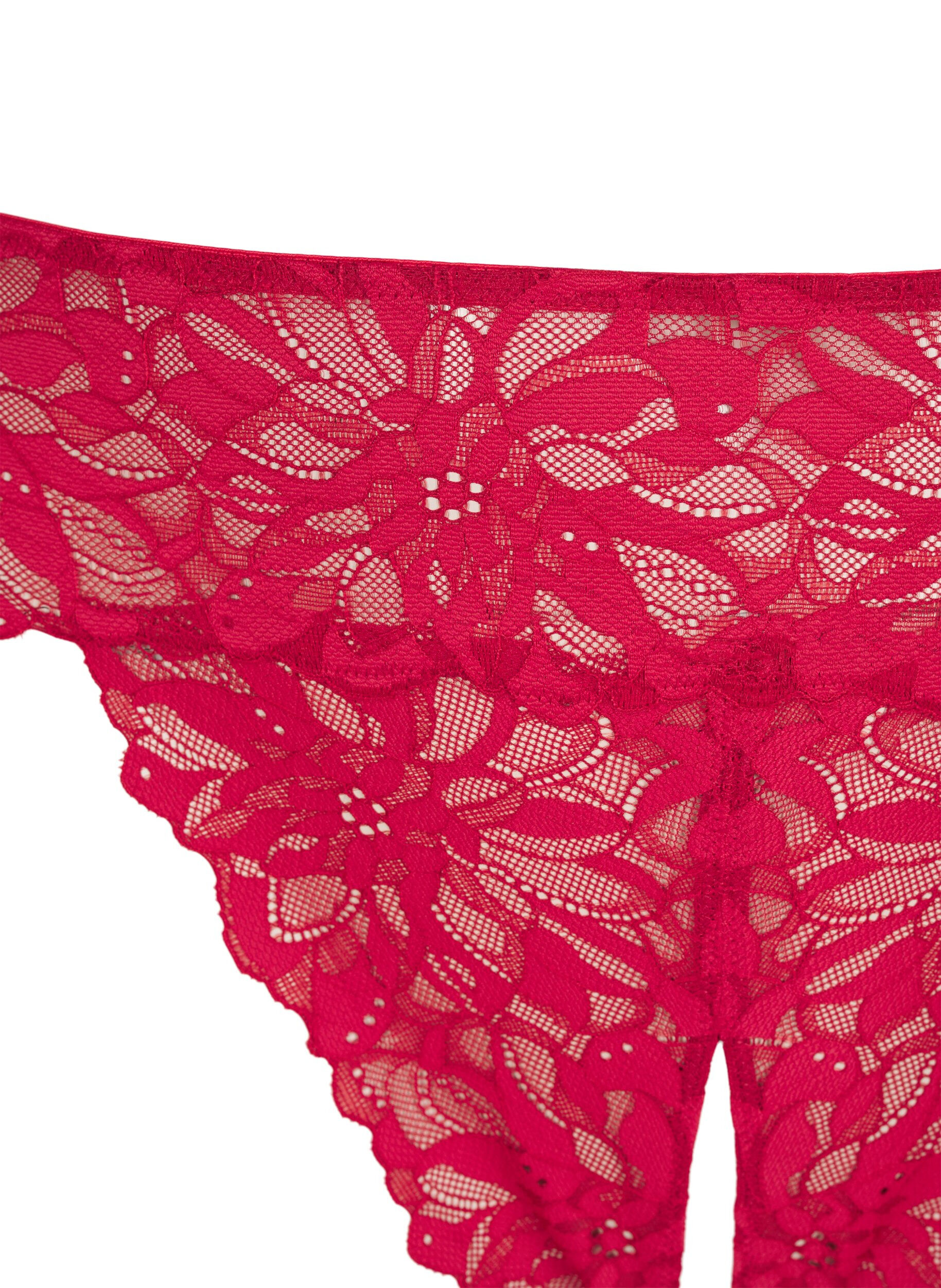 Zizzi String en dentelle ouvert &agrave; l'entrejambe, Rouge, Packshot image number 2