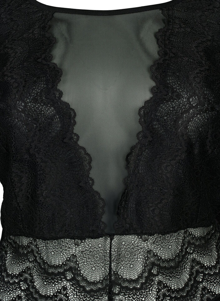 Body avec dentelle et mesh, Black, Packshot image number 2