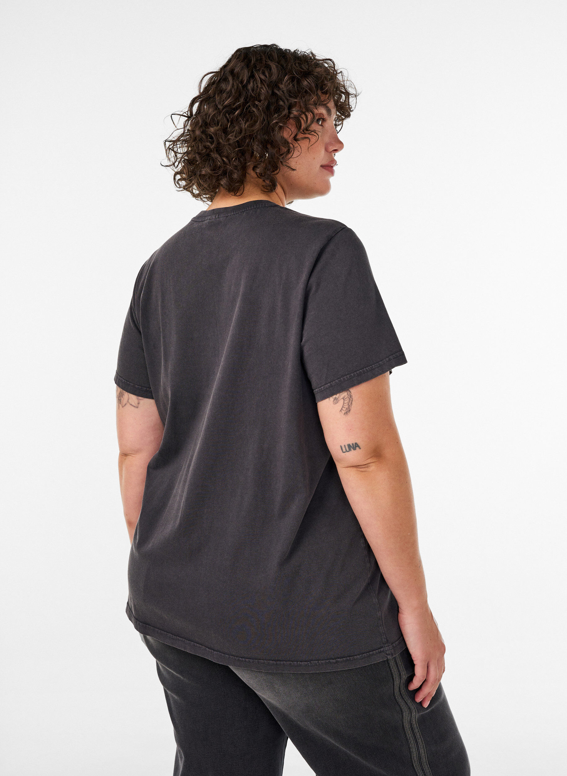 ZizziT-shirt graphique en coton bio, Beige, Model image number 2