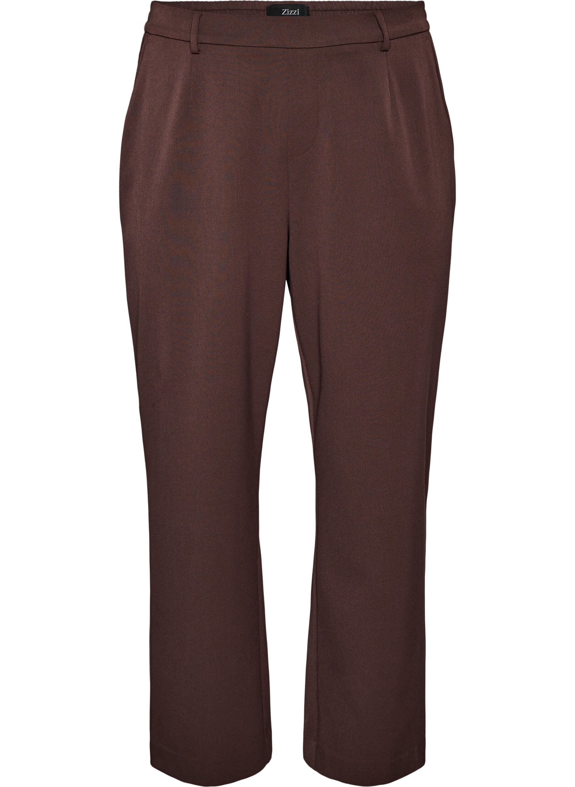 ZizziPantalon de costume taille haute coupe droite, Marron, Packshot image number 0