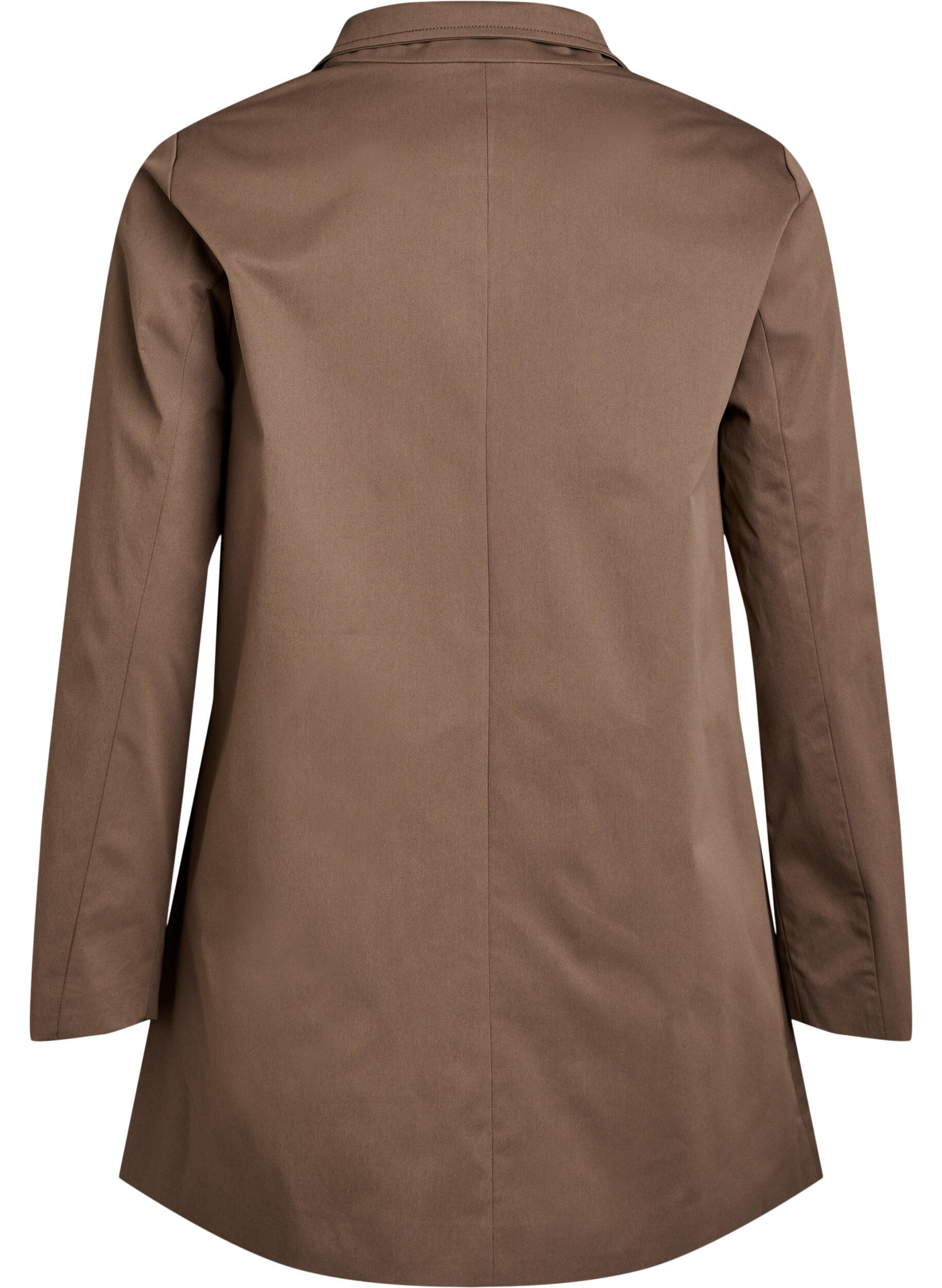 Zizzi Veste de printemps hydrofuge avec coupe en A, Marron, Packshot image number 1