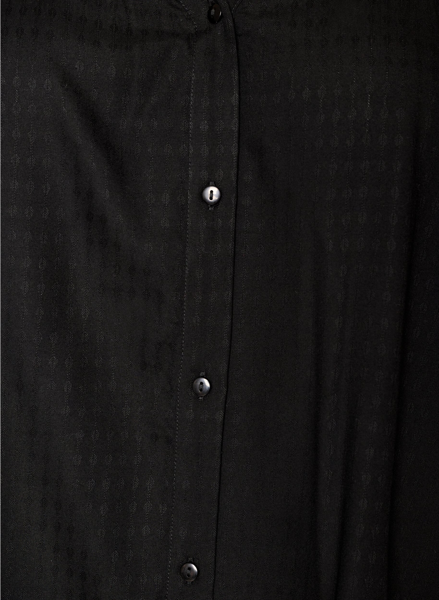ZizziBluse aus Viskose mit kurzen &Auml;rmeln und Raffdetails, Schwarz, Packshot image number 2