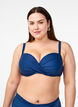 Haut de bikini avec armatures et drapé, Bleu, Model image number 0