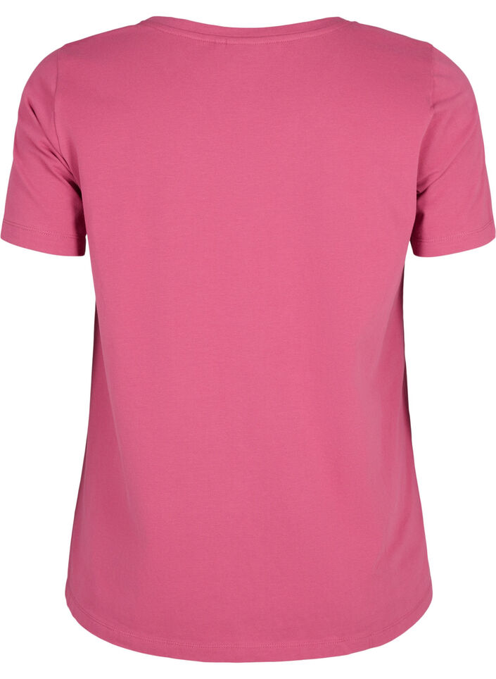 Unifarbenes Basic-T-Shirt aus Baumwolle, Rot, Packshot image number 1