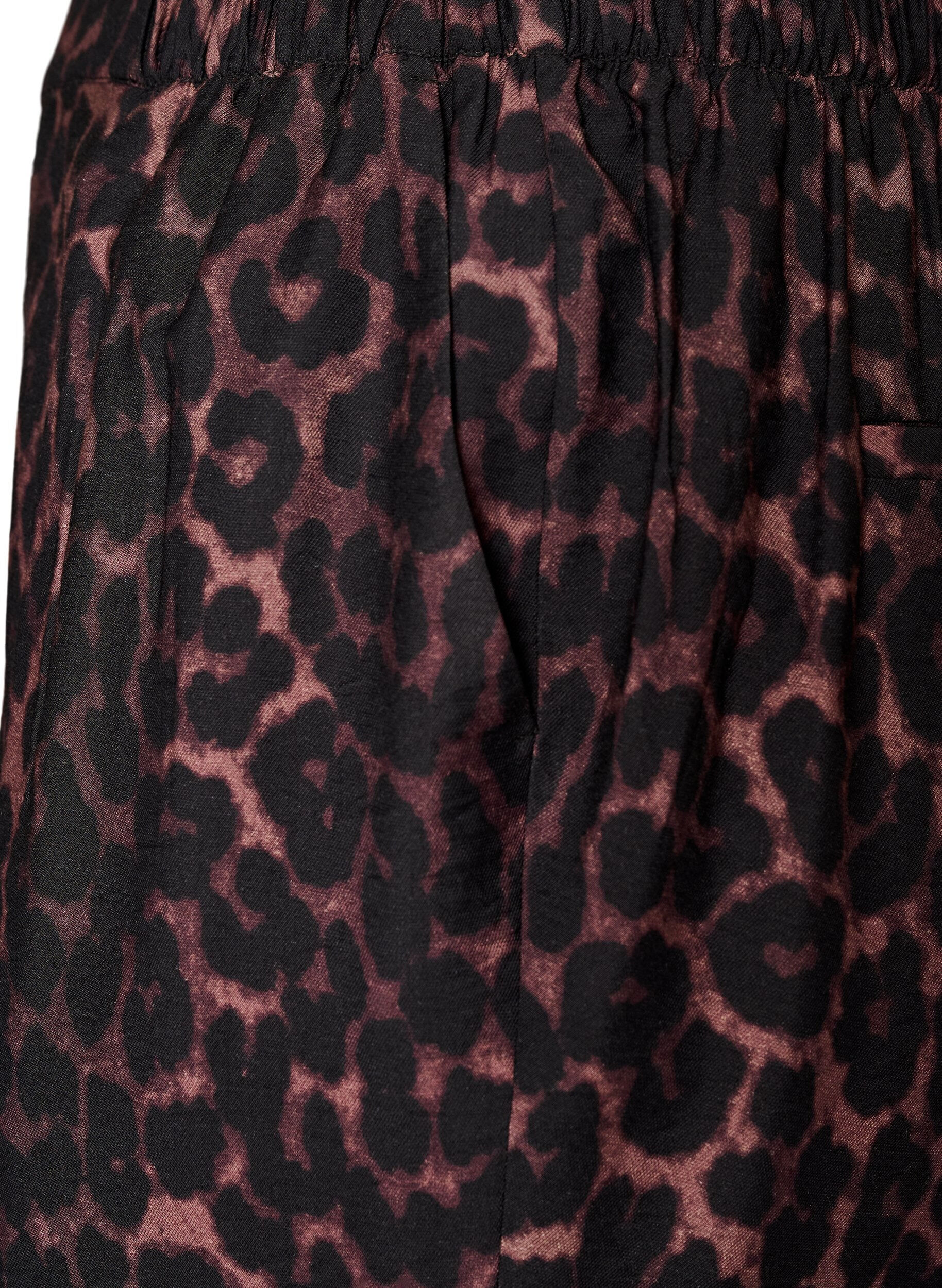 ZizziPantalon en viscose avec taille &eacute;lastiqu&eacute;e et jambes droites, Marron, Packshot image number 2