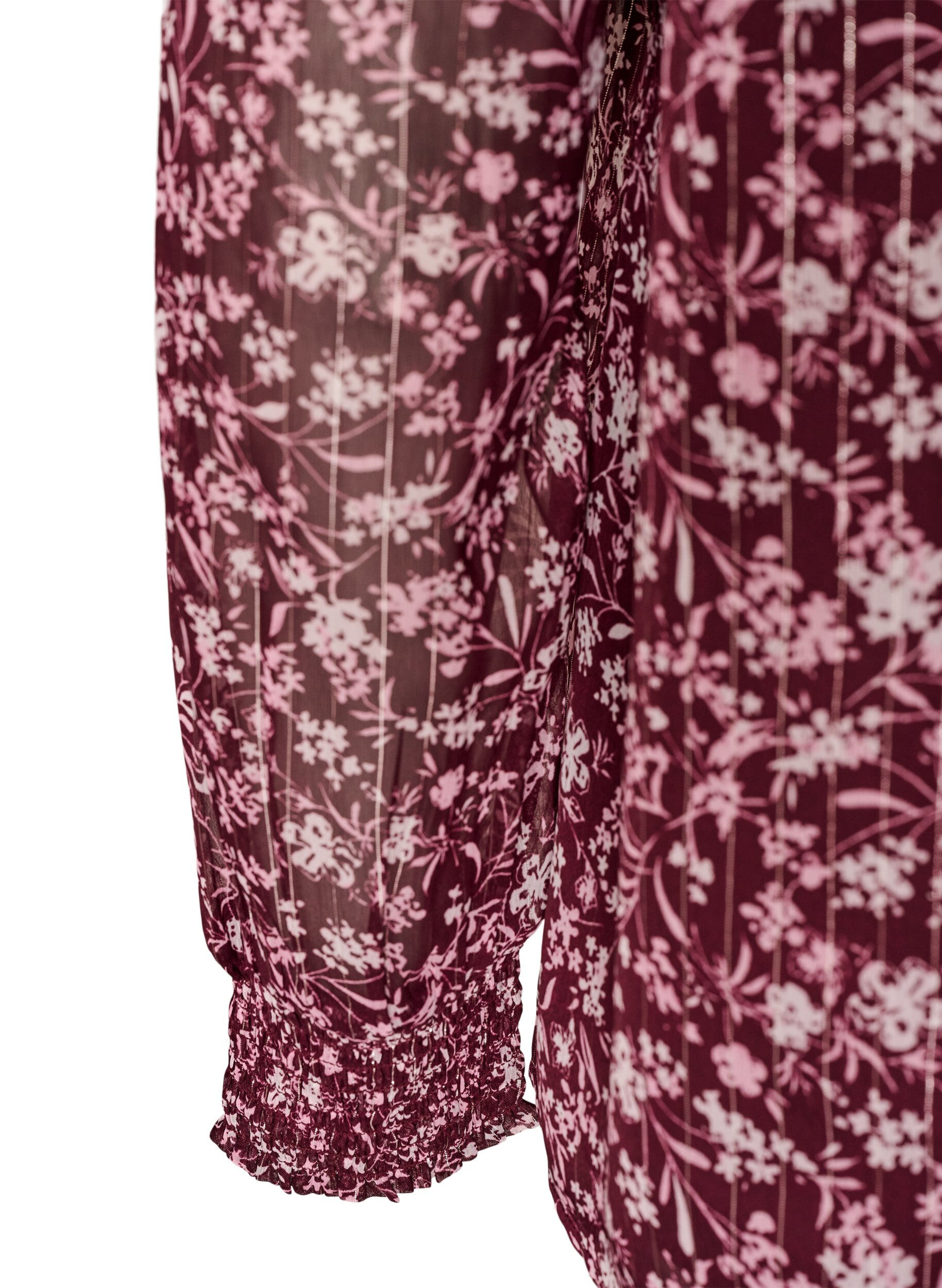 ZizziBluse mit gebl&uuml;mtem Print und Glitzerfaden, Rot, Packshot image number 3